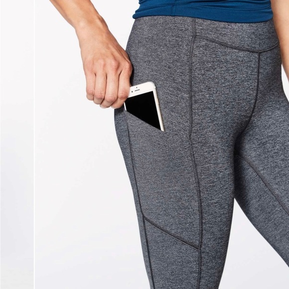 Lululemon Speed Up Crop (21") Heathered Black size 6 - Picture 3 of 13